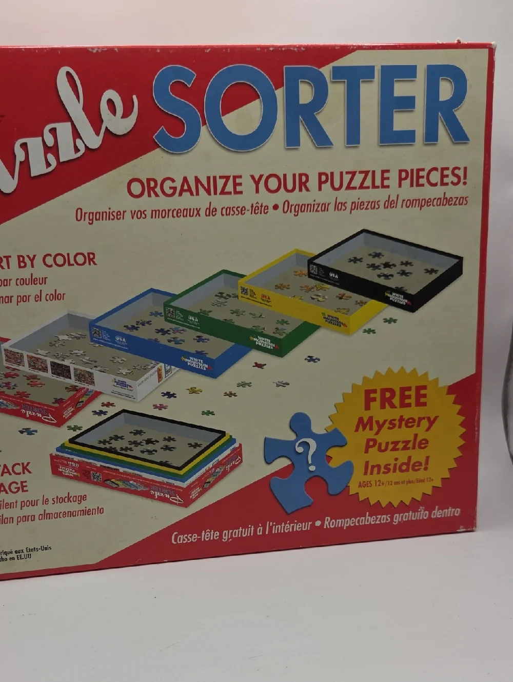 White Mountain Puzzles Puzzle Sorter - Red/Cream